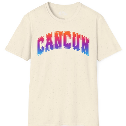 Cancun Mexico Bold Collegiate Style Shirt T-Shirt – Natural – Best Cruise Shirts