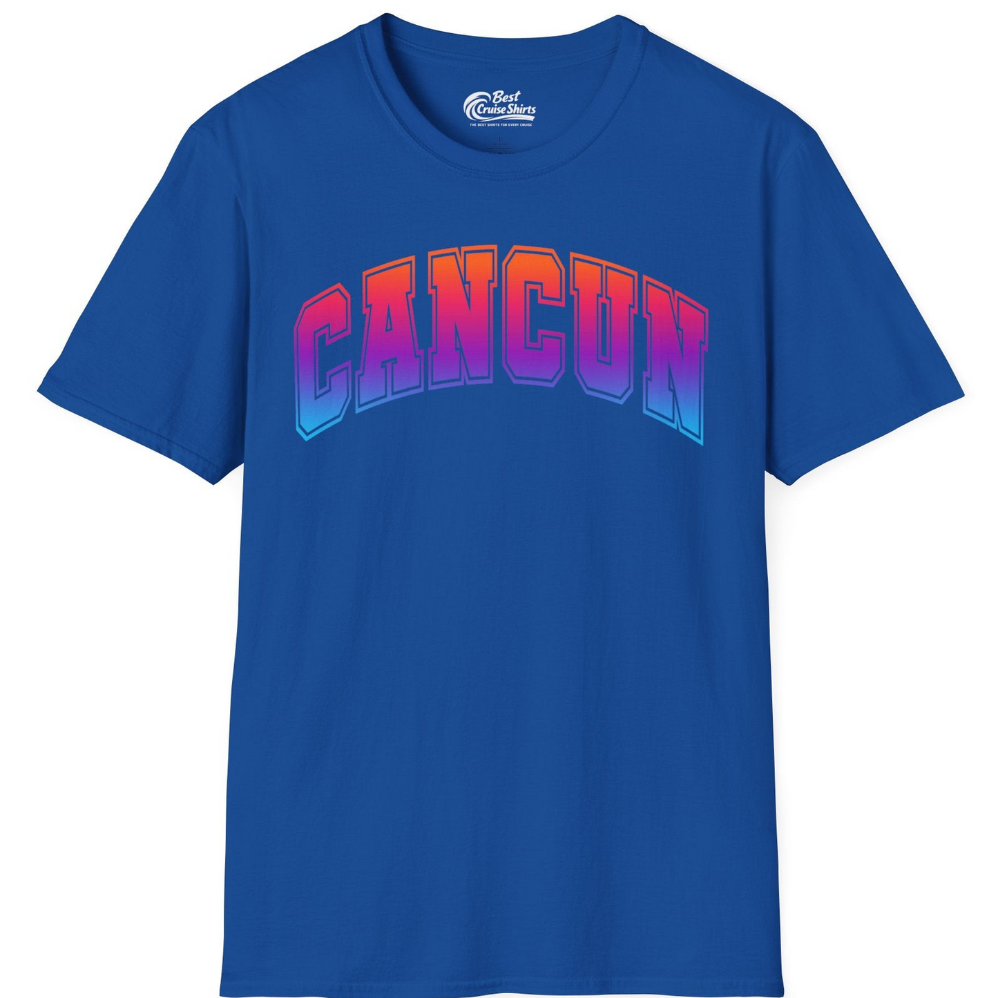 Cancun Mexico Bold Collegiate Style Shirt T-Shirt – Royal – Best Cruise Shirts