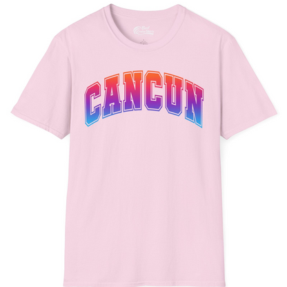 Cancun Mexico Bold Collegiate Style Shirt T-Shirt – Light Pink – Best Cruise Shirts