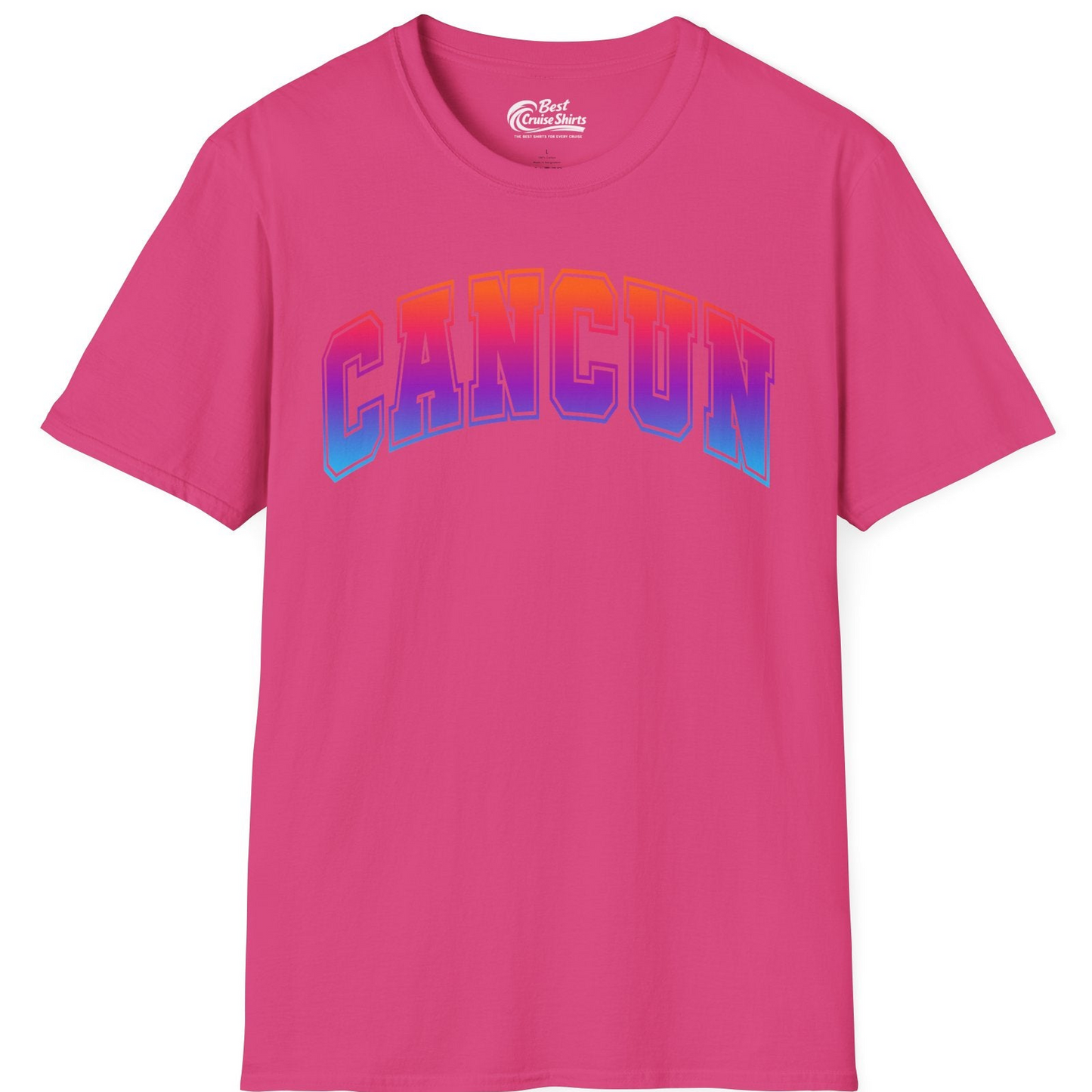 Cancun Mexico Bold Collegiate Style Shirt T-Shirt – Heliconia – Best Cruise Shirts