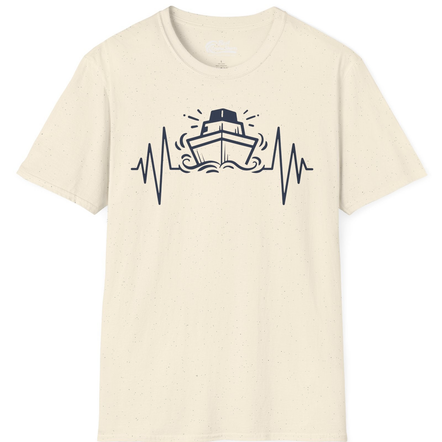 Cruise Ship Heartbeat Line Minimalist Nautical Shirt for Enthusiasts — T-Shirt T-Shirt – Natural – Best Cruise Shirts