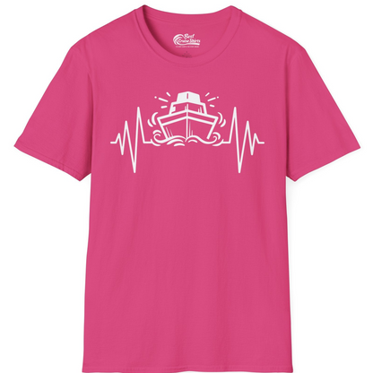 Cruise Ship Heartbeat Line Minimalist Nautical Shirt for Enthusiasts — T-Shirt T-Shirt – Heliconia – Best Cruise Shirts