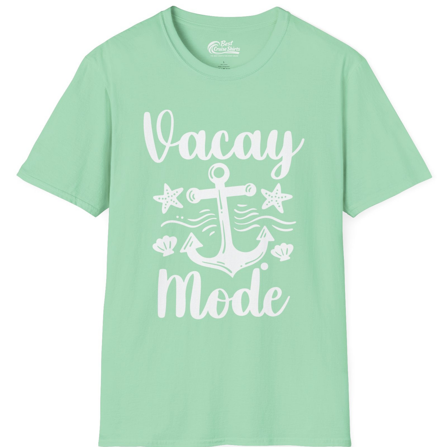 Vacay Mode Nautical Anchor Beach Shirt T-Shirt – Mint Green – Best Cruise Shirts