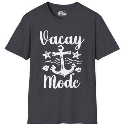 Vacay Mode Nautical Anchor Beach Shirt T-Shirt – Dark Heather Grey – Best Cruise Shirts