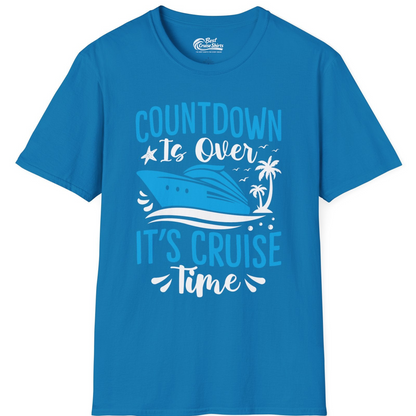 Countdown Is Over It’s Cruise Time Tropical Palm Tree Shirt — T-Shirt T-Shirt – Sapphire – Best Cruise Shirts