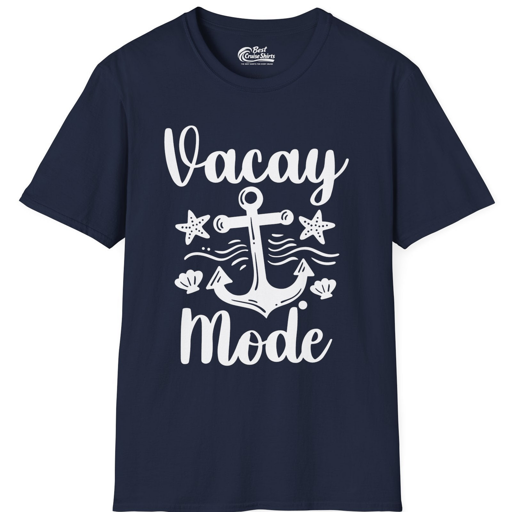Vacay Mode Nautical Anchor Beach Shirt T-Shirt – Navy – Best Cruise Shirts