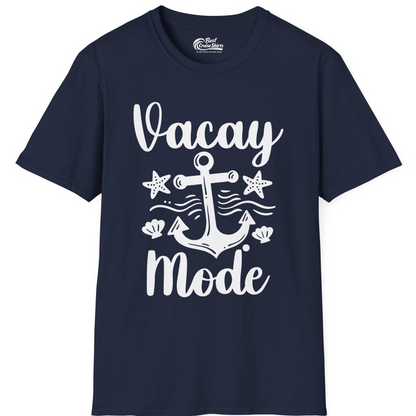 Vacay Mode Nautical Anchor Beach Shirt T-Shirt – Navy – Best Cruise Shirts