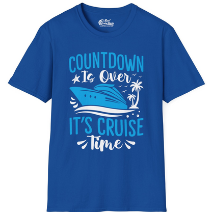 Countdown Is Over It’s Cruise Time Tropical Palm Tree Shirt — T-Shirt T-Shirt – Royal – Best Cruise Shirts