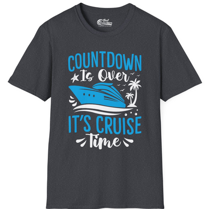Countdown Is Over It’s Cruise Time Tropical Palm Tree Shirt — T-Shirt T-Shirt – Dark Heather Grey – Best Cruise Shirts