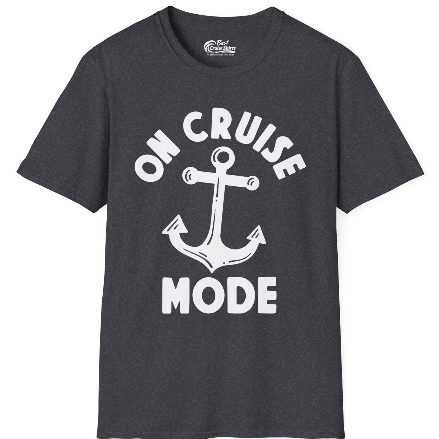 On Cruise Mode Nautical Anchor Shirt T-Shirt – Dark Heather Grey – Best Cruise Shirts