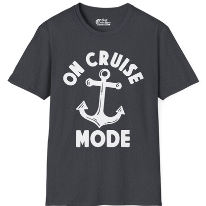 On Cruise Mode Nautical Anchor Shirt T-Shirt – Dark Heather Grey – Best Cruise Shirts