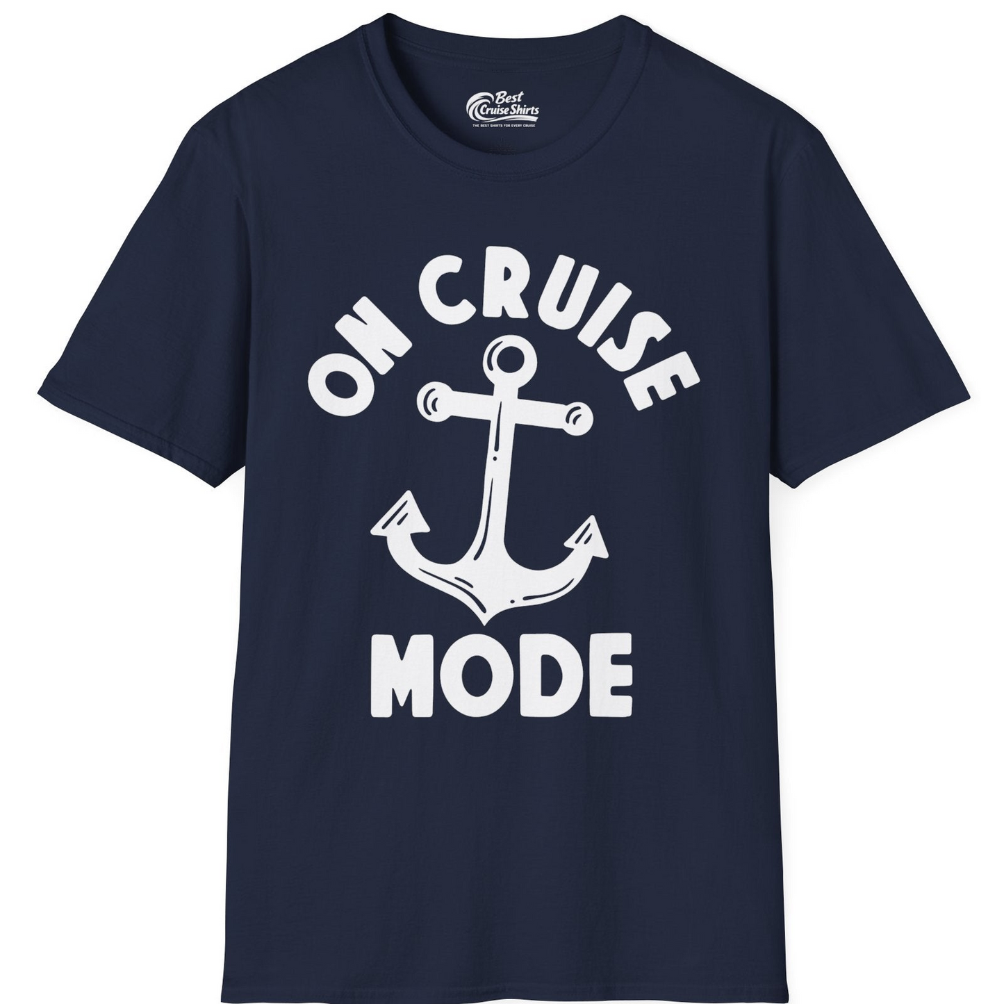 On Cruise Mode Nautical Anchor Shirt T-Shirt – Navy – Best Cruise Shirts