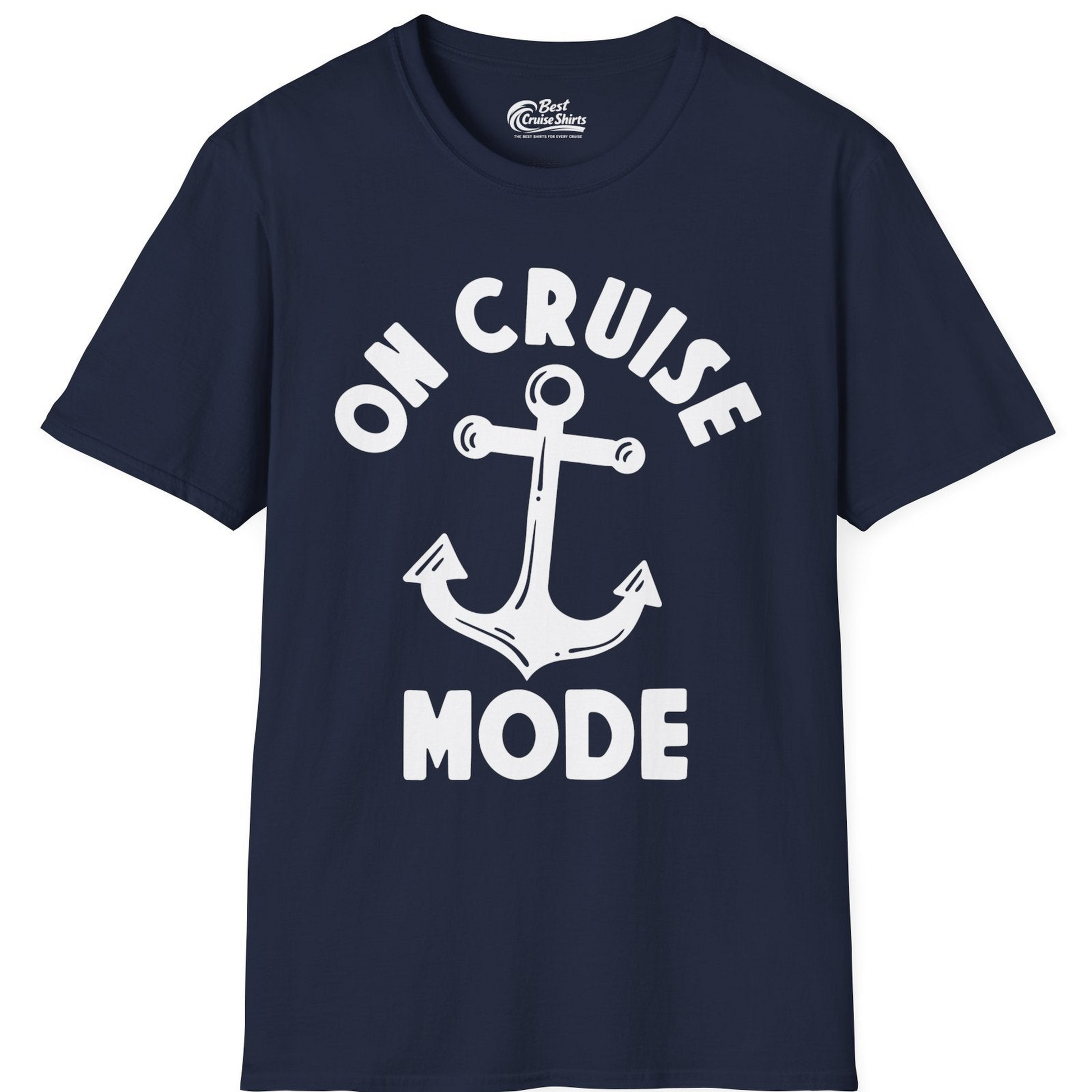 On Cruise Mode Nautical Anchor Shirt T-Shirt – Navy – Best Cruise Shirts