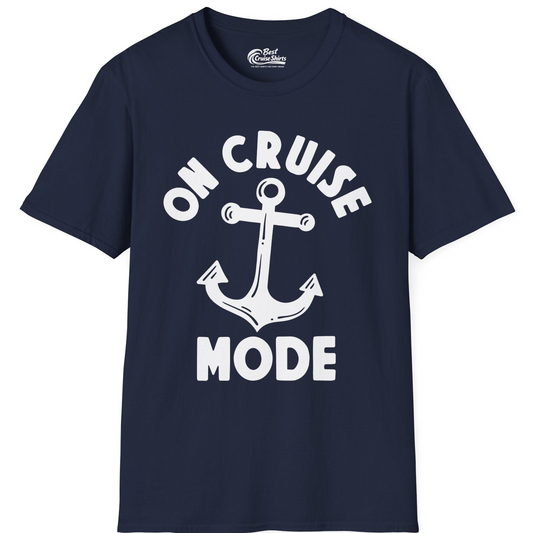 On Cruise Mode Nautical Anchor Shirt T-Shirt – Navy – Best Cruise Shirts