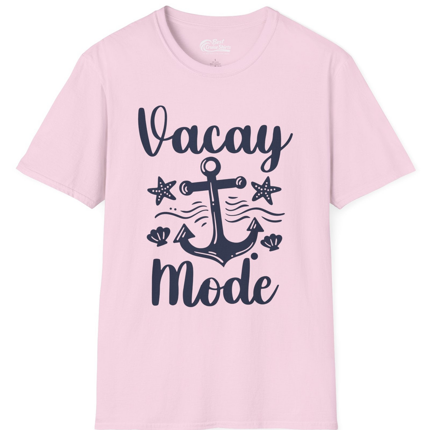 Vacay Mode Nautical Anchor Beach Shirt T-Shirt – Light Pink – Best Cruise Shirts