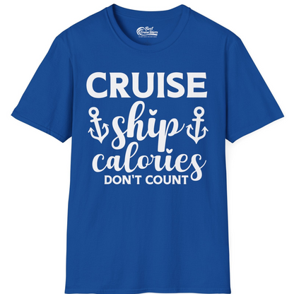 Cruise Ship Calories Dont Count Funny Nautical Anchor Cruise Shirt — T-Shirt T-Shirt – Royal – Best Cruise Shirts
