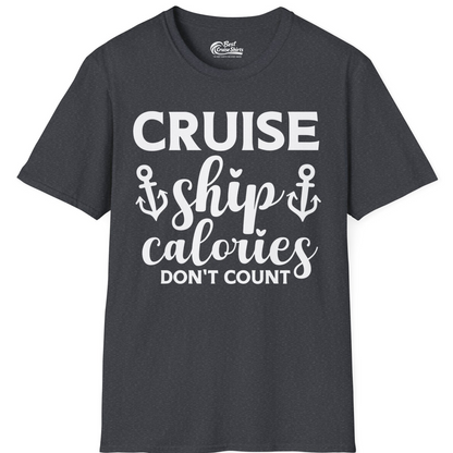 Cruise Ship Calories Dont Count Funny Nautical Anchor Cruise Shirt — T-Shirt T-Shirt – Dark Heather Grey – Best Cruise Shirts