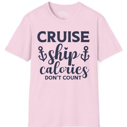 Cruise Ship Calories Dont Count Funny Nautical Anchor Cruise Shirt — T-Shirt T-Shirt – Light Pink – Best Cruise Shirts