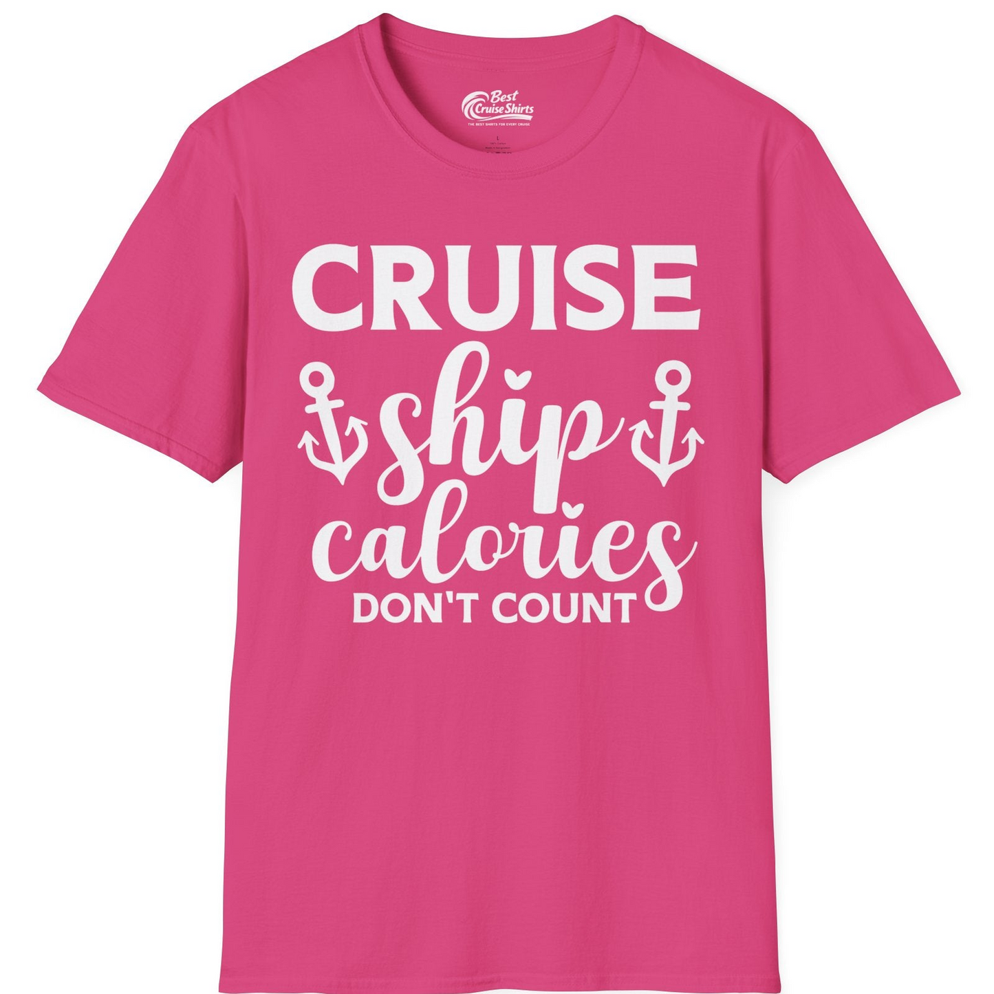 Cruise Ship Calories Dont Count Funny Nautical Anchor Cruise Shirt — T-Shirt T-Shirt – Heliconia – Best Cruise Shirts