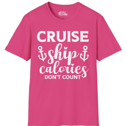 Cruise Ship Calories Dont Count Funny Nautical Anchor Cruise Shirt — T-Shirt T-Shirt – Heliconia – Best Cruise Shirts