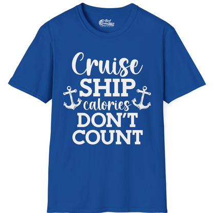Cruise Ship Calories Don’t Count Shirt with Anchors Funny Nautical — T-Shirt T-Shirt – Royal – Best Cruise Shirts
