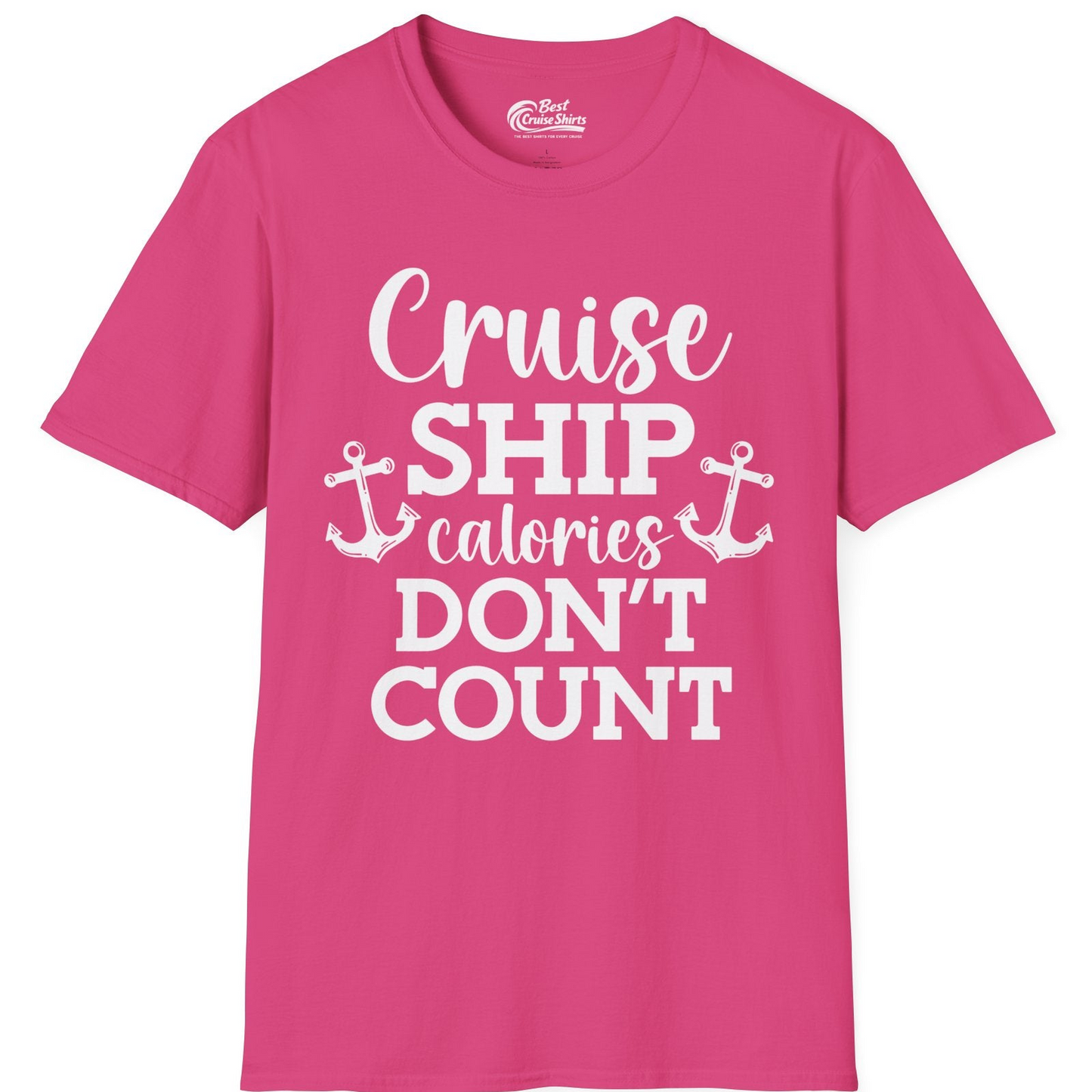 Cruise Ship Calories Don’t Count Shirt with Anchors Funny Nautical — T-Shirt T-Shirt – Heliconia – Best Cruise Shirts