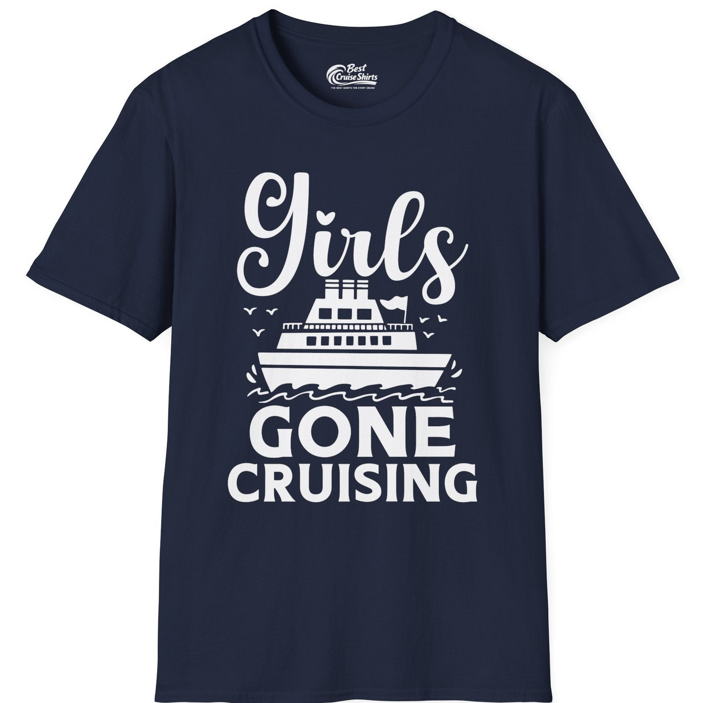 Girls Gone Cruising Nautical Party Group Cruise Shirt — T-Shirt T-Shirt – Navy – Best Cruise Shirts