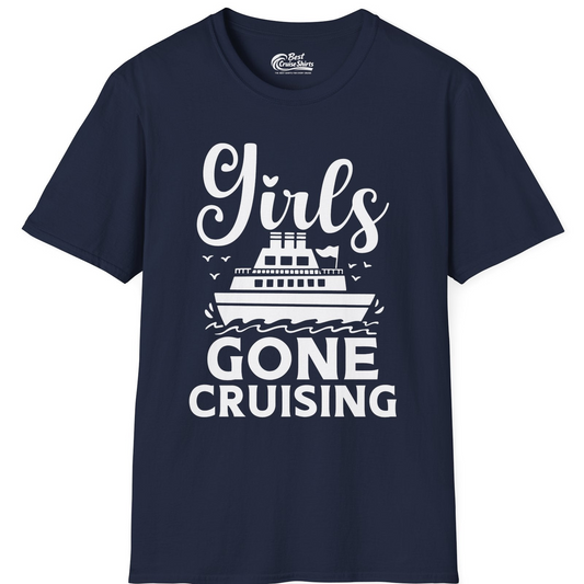 Girls Gone Cruising Nautical Party Group Cruise Shirt — T-Shirt T-Shirt – Navy – Best Cruise Shirts
