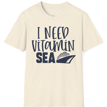 I Need Vitamin Sea Cruise Ship Funny Nautical Vacation Shirt — T-Shirt T-Shirt – Natural – Best Cruise Shirts