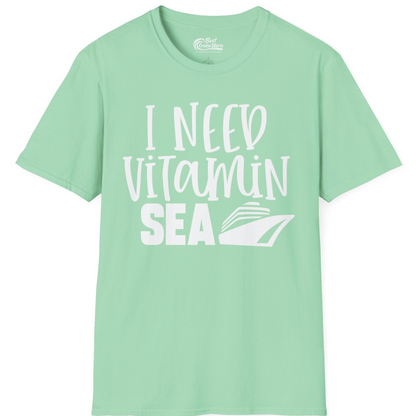 I Need Vitamin Sea Cruise Ship Funny Nautical Vacation Shirt — T-Shirt T-Shirt – Mint Green – Best Cruise Shirts