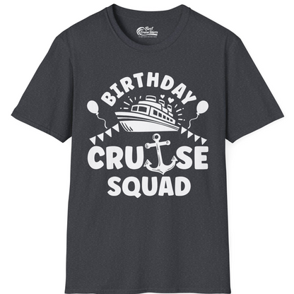 Birthday Cruise Squad Shirt T-Shirt – Dark Heather Grey – Best Cruise Shirts