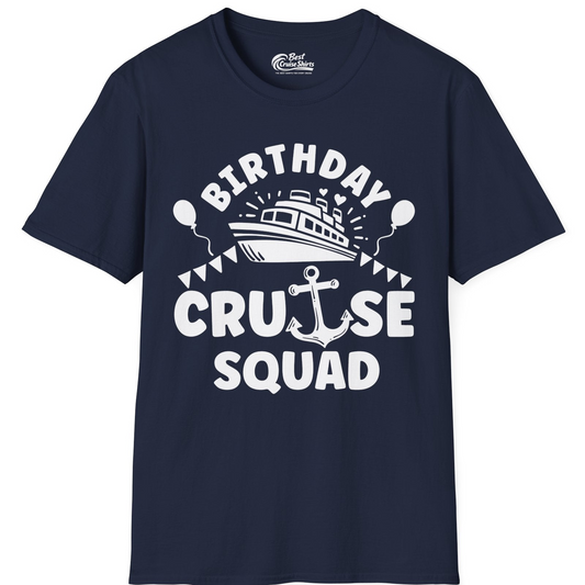 Birthday Cruise Squad Shirt T-Shirt – Navy – Best Cruise Shirts