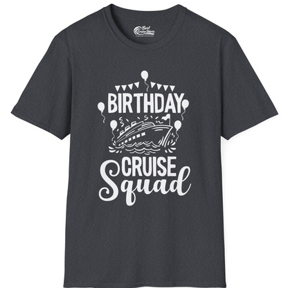 Birthday Cruise Squad Shirt T-Shirt – Dark Heather Grey – Best Cruise Shirts