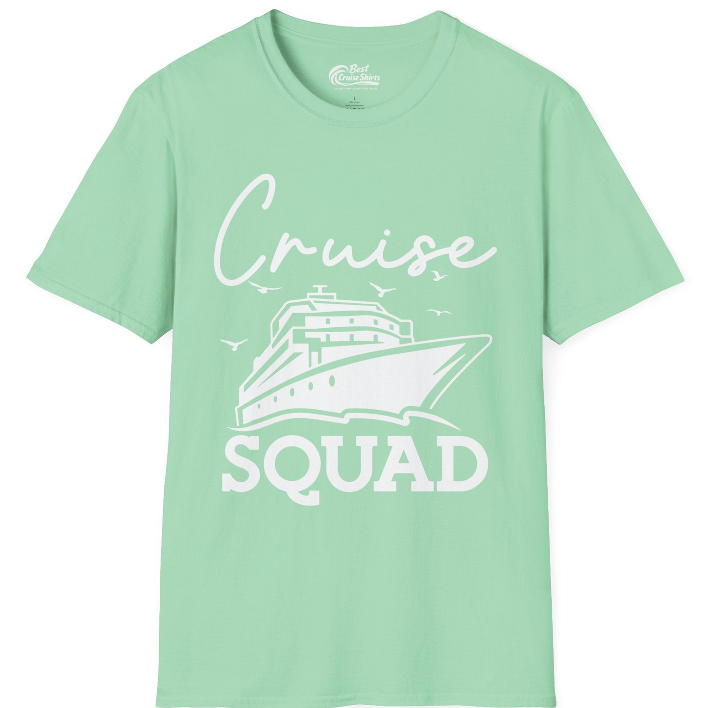 Cruise Squad Group Travel Shirt Bold Ship Family Friends Tee — T-Shirt T-Shirt – Mint Green – Best Cruise Shirts