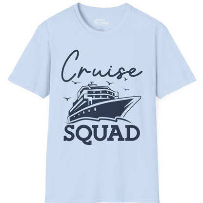 Cruise Squad Group Travel Shirt Bold Ship Family Friends Tee — T-Shirt T-Shirt – Light Blue – Best Cruise Shirts