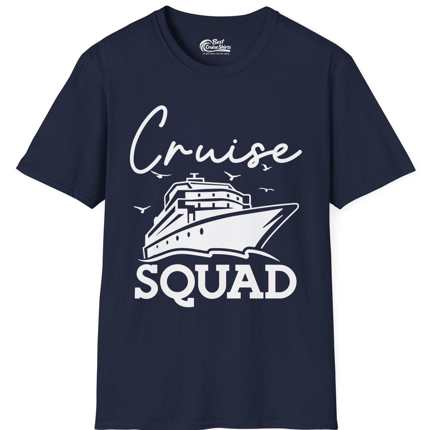 Cruise Squad Group Travel Shirt Bold Ship Family Friends Tee — T-Shirt T-Shirt – Navy – Best Cruise Shirts