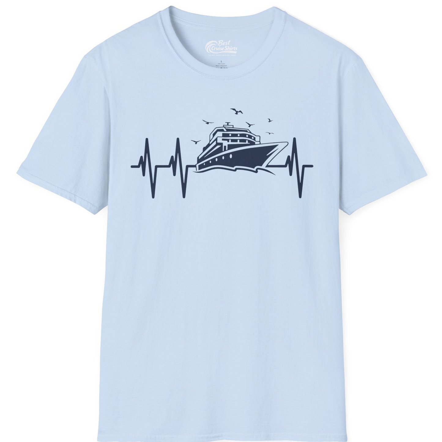Cruise Heartbeat Shirt T-Shirt – Light Blue – Best Cruise Shirts