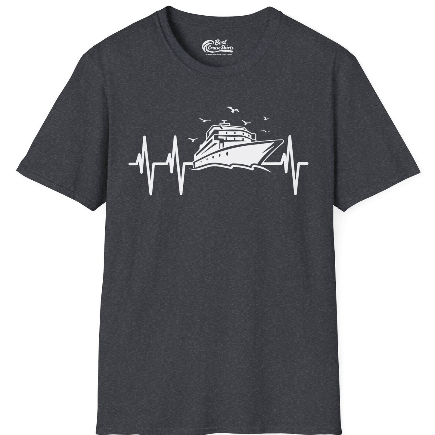 Cruise Heartbeat Shirt T-Shirt – Dark Heather Grey – Best Cruise Shirts