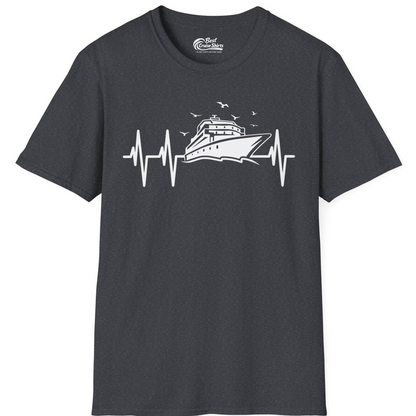 Cruise Heartbeat Shirt T-Shirt – Dark Heather Grey – Best Cruise Shirts