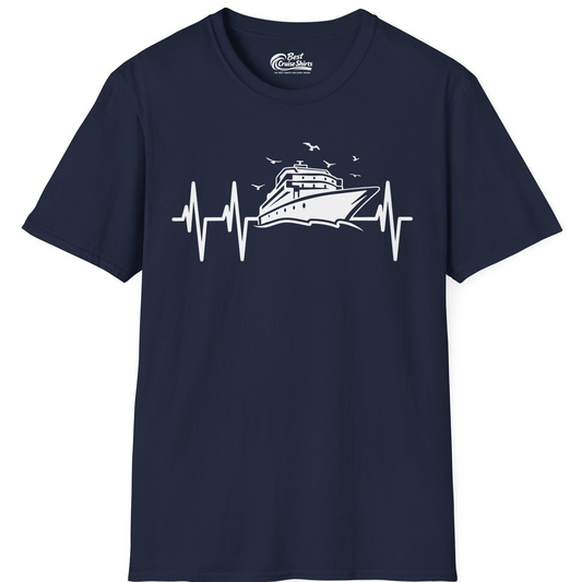 Cruise Heartbeat Shirt T-Shirt – Navy – Best Cruise Shirts