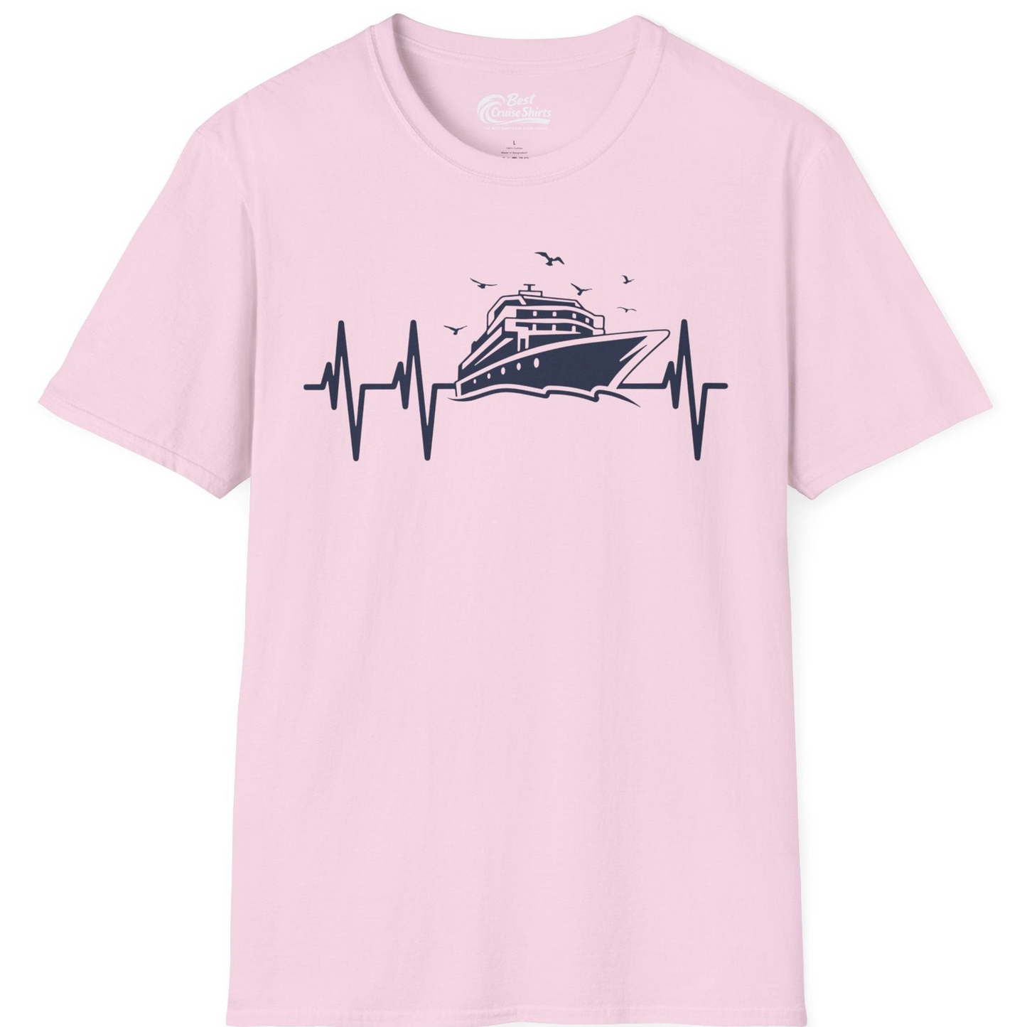 Cruise Heartbeat Shirt T-Shirt – Light Pink – Best Cruise Shirts