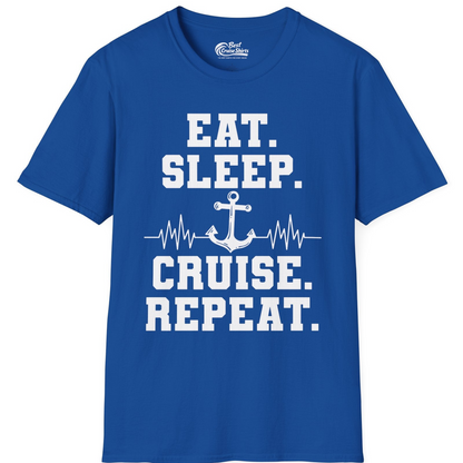 Eat Sleep Cruise Repeat Shirt T-Shirt – Royal – Best Cruise Shirts