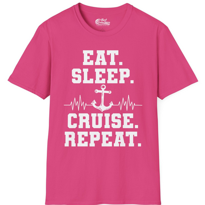 Eat Sleep Cruise Repeat Shirt T-Shirt – Heliconia – Best Cruise Shirts