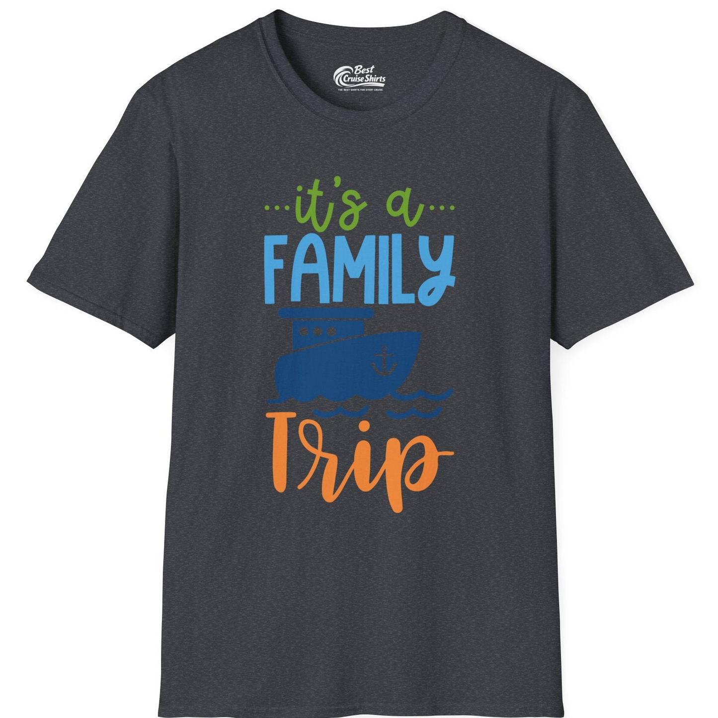 Family Cruise Trip Matching Shirts T-Shirt – Dark Heather Grey – Best Cruise Shirts