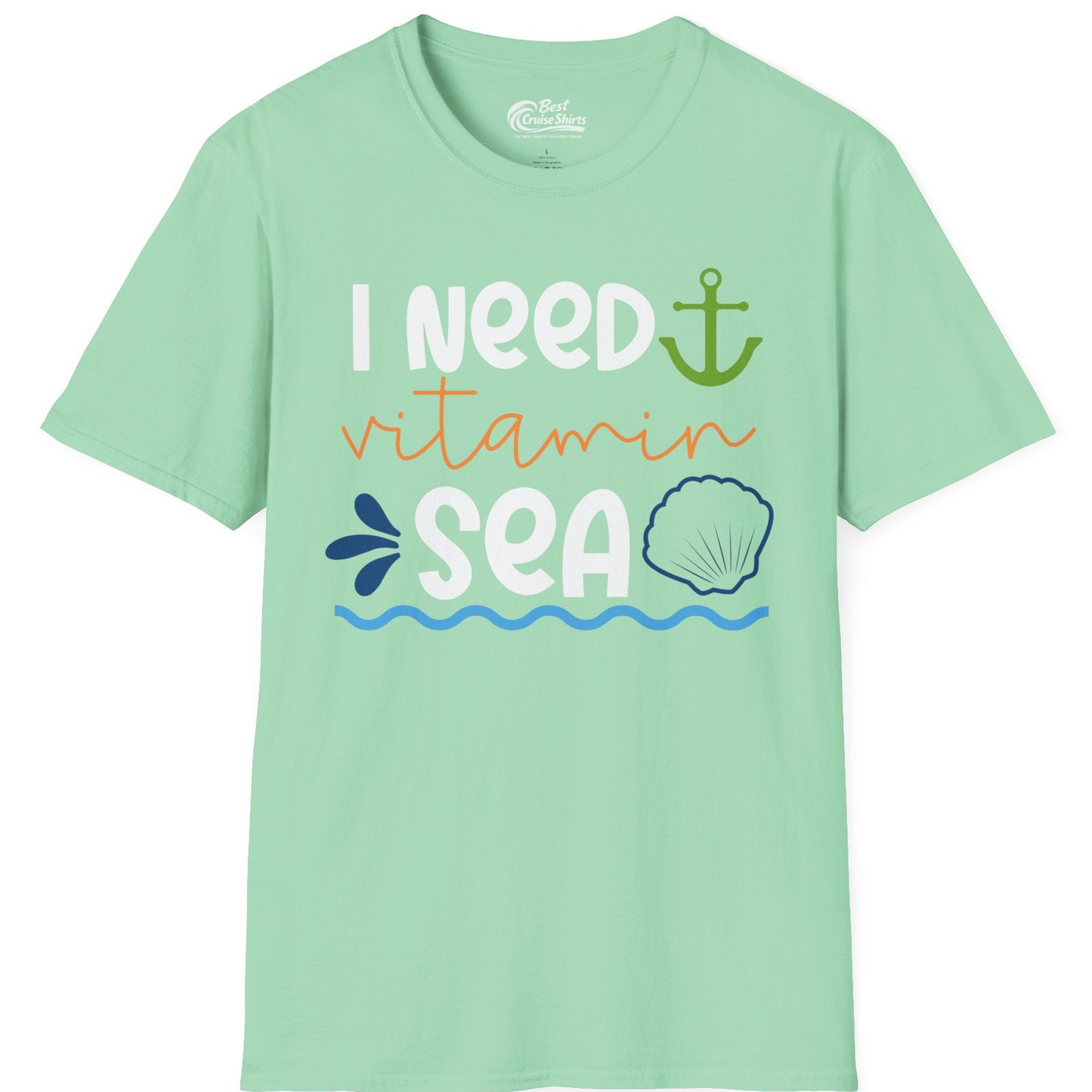 I Need Vitamin Sea Shirt T-Shirt – Mint Green – Best Cruise Shirts