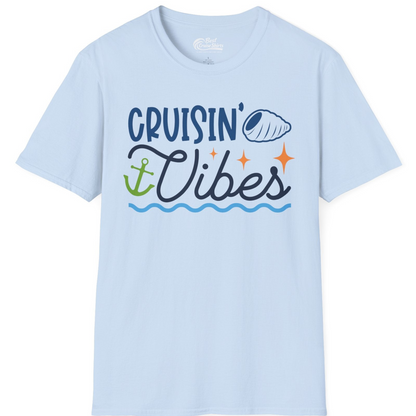 Cruisin Vibes Shirt T-Shirt – Light Blue – Best Cruise Shirts