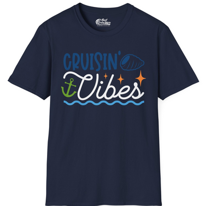 Cruisin Vibes Shirt T-Shirt – Navy – Best Cruise Shirts