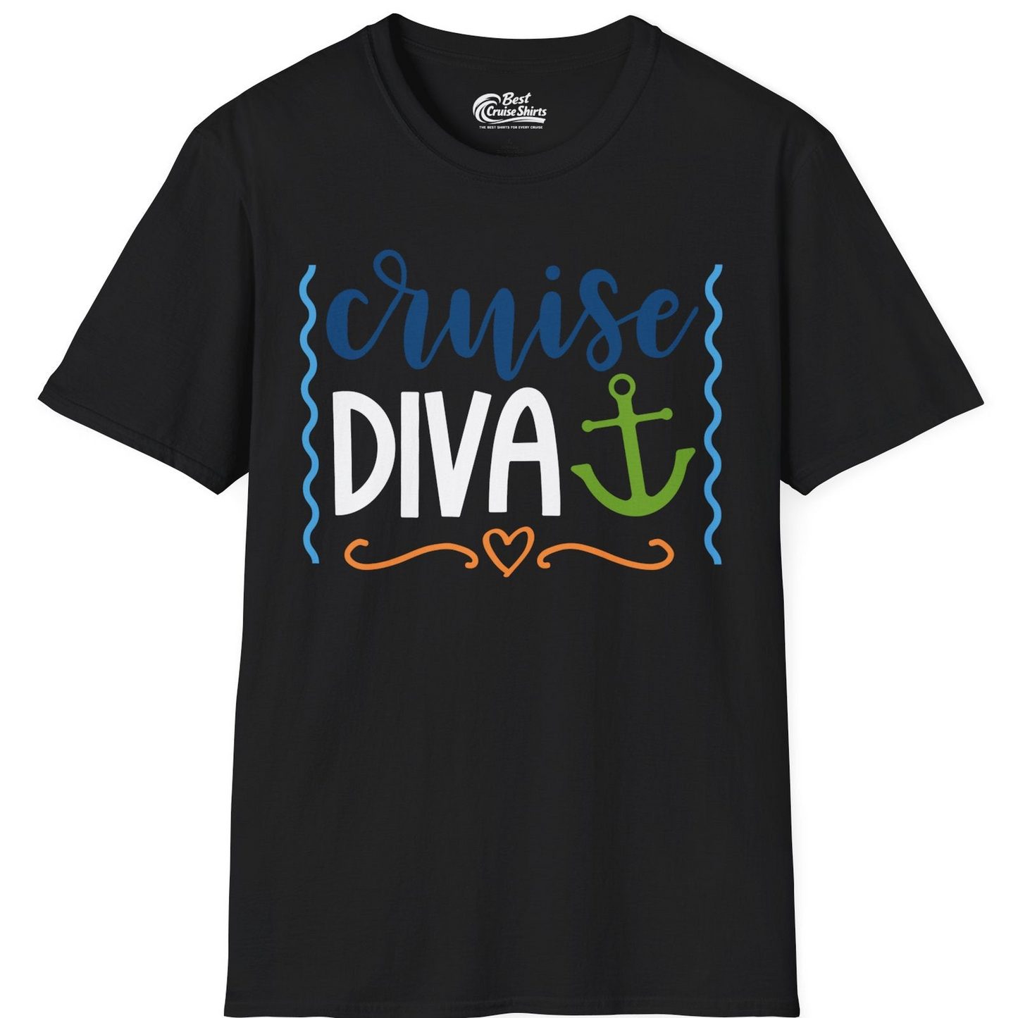 Cruise Diva Nautical Anchor Shirt T-Shirt – Black – Best Cruise Shirts
