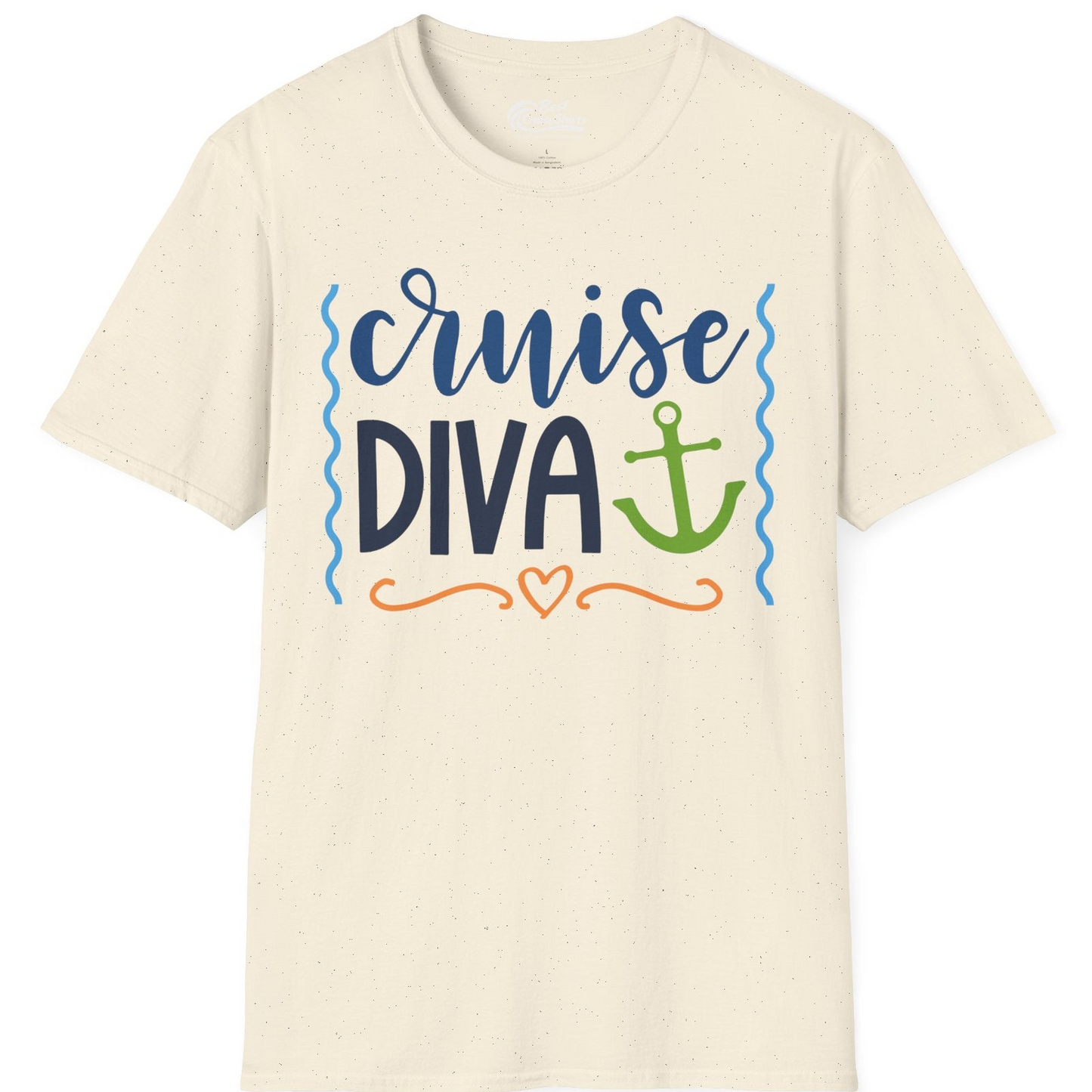 Cruise Diva Nautical Anchor Shirt T-Shirt – Natural – Best Cruise Shirts