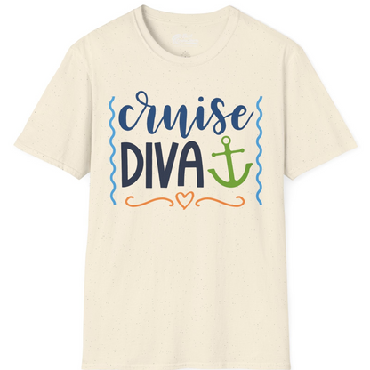 Cruise Diva Nautical Anchor Shirt T-Shirt – Natural – Best Cruise Shirts